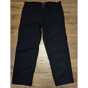 STANLEY MEN'S WORKWEAR CANVAS UTILITY‎ PANTS BLACK 40WX32L ACTUAL (39X30.5)